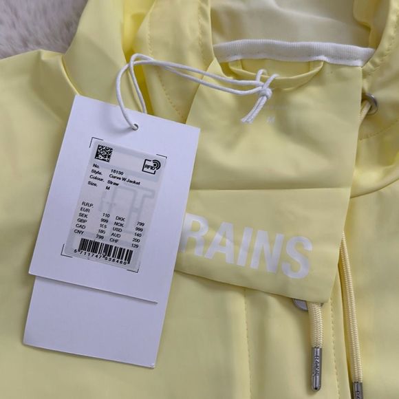 Rains Curve Women’s Jacket in Straw Size M - Picture 5 of 8